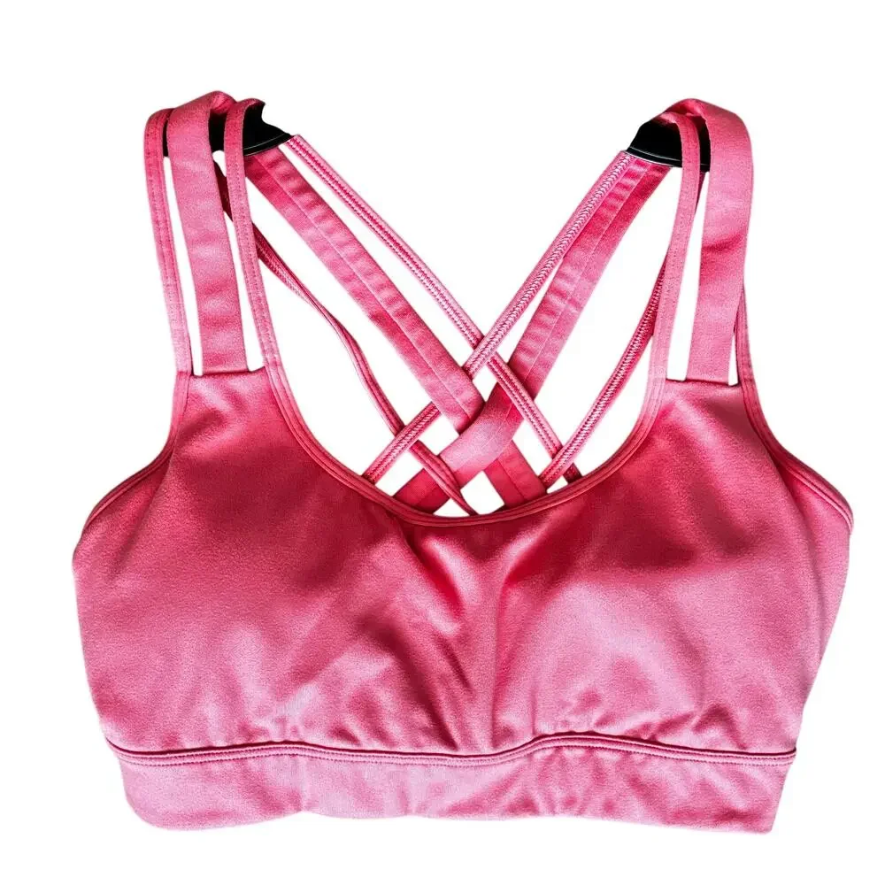 Victoria Sport Sports Bra Light Coral Small Cross Back Strappy Back